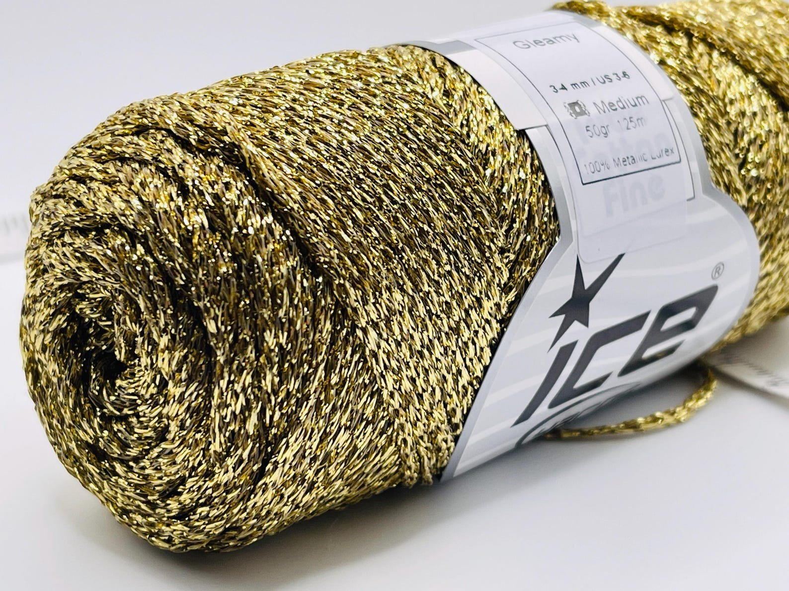Gleamy Gold 84266 Ice Yarns DK Metallic Braid All Metallic Lurex 50gr ...