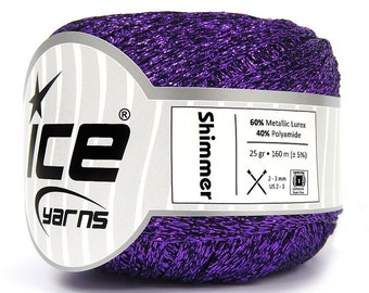 Purple Shimmer Ribbon Floss 80711 Ice Yarns Metallic Braided Flat Ribbon 25gr 174yd Cross Stitch, Needlepoint, Scrap Booking, Card Making