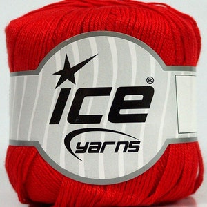 Pure Bamboo Yarn 41458 Red (#1 Super-Fine, Fingering Weight) 100% Bamboo 50 Gram 218 Yards Ice Yarns