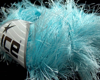 38Yd Light Turquoise Extra Long Eyelash Yarn Ice Luxurious Aqua Fun Fur 14162