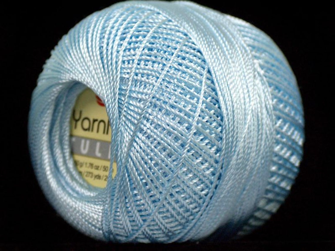 Baby Blue Yarn Art Tulip Size 10 Microfiber Thread 17320 50 Etsy