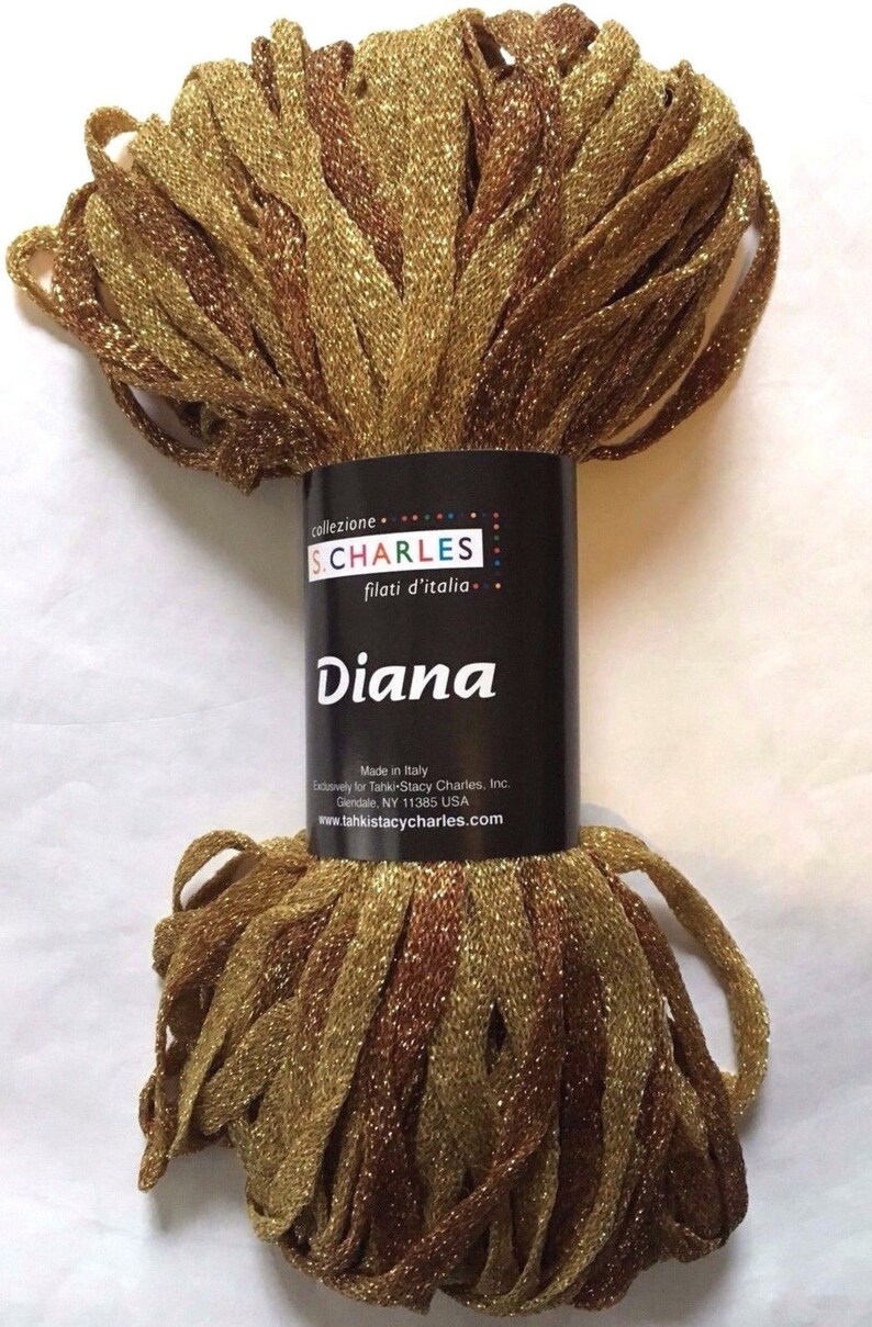 S Charles Diana Metallic Ribbon Yarn 5 Gold Rush 50 Gram 1/4 - Etsy