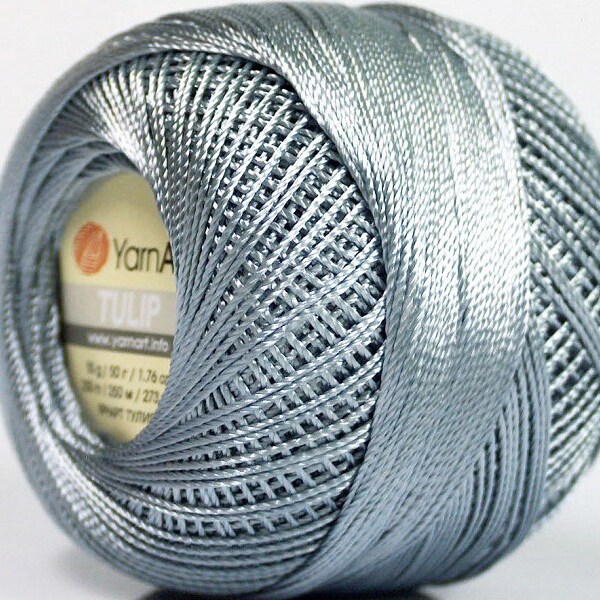Grey Yarn Art Tulip Size 10 Microfiber Thread 17312 50 gr 273 yds Needlepoint, Cross Stitch, Crochet