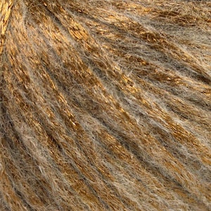 Rock Star Bronze Metallic Sheen on Beige, Soft Nylon, Merino Wool, Acrylic Blend Yarn, 50 Gram 125 Yards, #51551 Ice