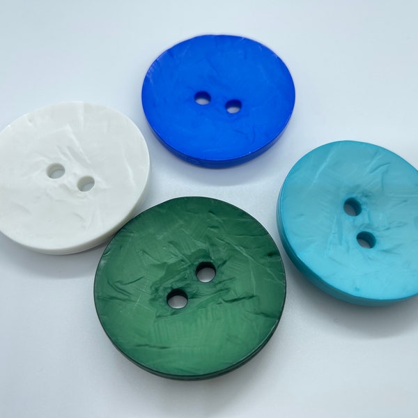 Large 45mm Polyamide Button Dill Buttons Choose Your Color Aqua, Blue, Green or White Button is 2Hole just over 1 & 3/4 inches For Purse etc