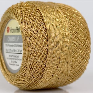 Gold Silver Metallic Braid Thread Cross Stitch 20 gram 207 yards YarnArt Camellia C22 17352 Fine Metallic Embellishment Thread ScrapBooking
