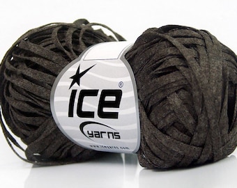 Black Coffee (Dark Brown) Viscose Bulky #58901 Skinny Net Ribbon Yarn 50gr 60yds