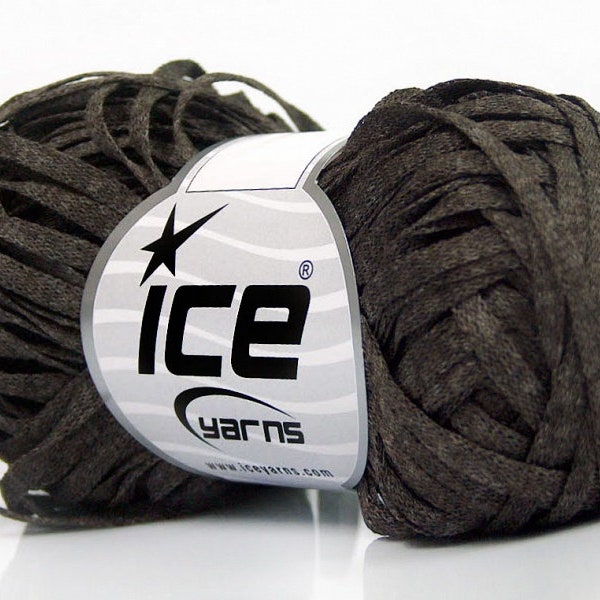 Black Coffee (Dark Brown) Viscose Bulky #58901 Skinny Net Ribbon Yarn 50gr 60yds