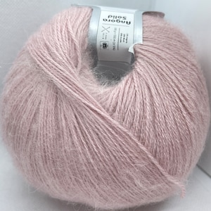 Light Pink Angora Solid #77583 Ice Yarns Fine Weight Acrylic Angora Wool Blend Yarn - 3.53 ounces (100 grams) 601 yards (550 meters)