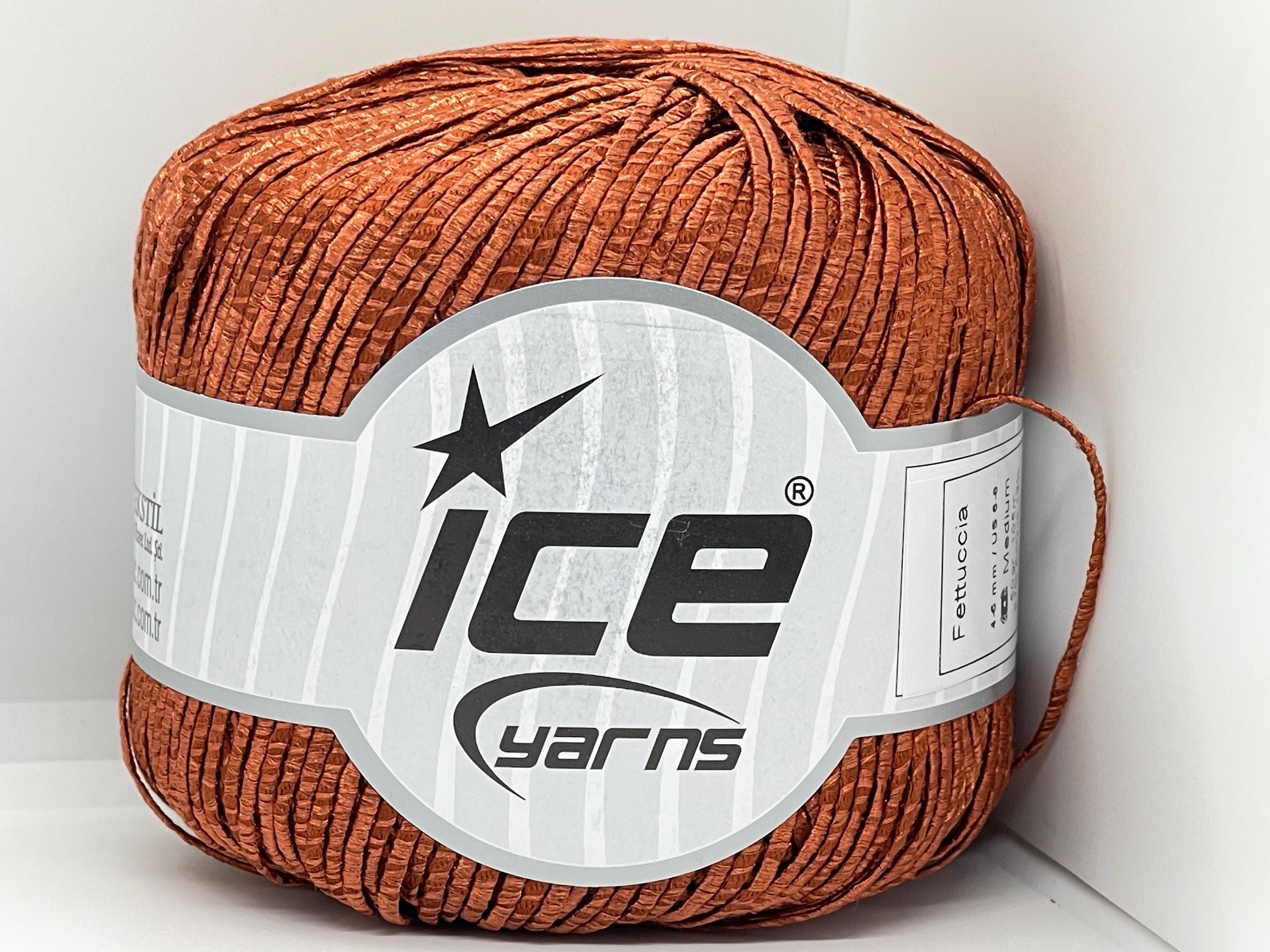 Copper Fettuccia Skinny Ribbon Yarn 82233 Ice Yarns Acrylic Polyamide ...