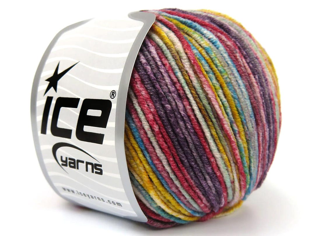 Lorena Splash Red, Maroon, Blue, Yellow, White Sport or Light DK