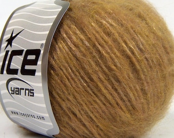 Filato Kid Mohair Merino Marrone Latteo 69102 Filato pettinato Ice Yarns 136 iarde (125 metri) 1,75 once (50 grammi)