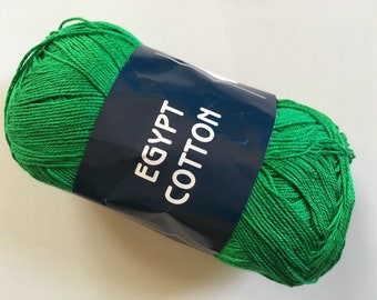 Feza Egypt Cotton Green 100% Mercerized Cotton Laceweight Yarn 50 Gram 306 Yards