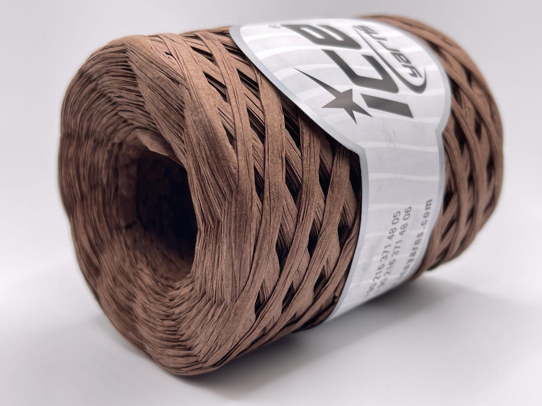 Brown Raffia 70588 Ice Yarns Viscose Crafting Flat Fiber Crafts