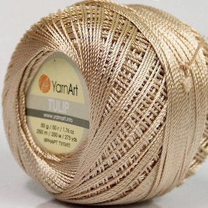 Beige - Yarn Art Tulip Size 10 Microfiber Thread 17305 50 gr 273 yds Needlepoint, Cross Stitch, Crochet