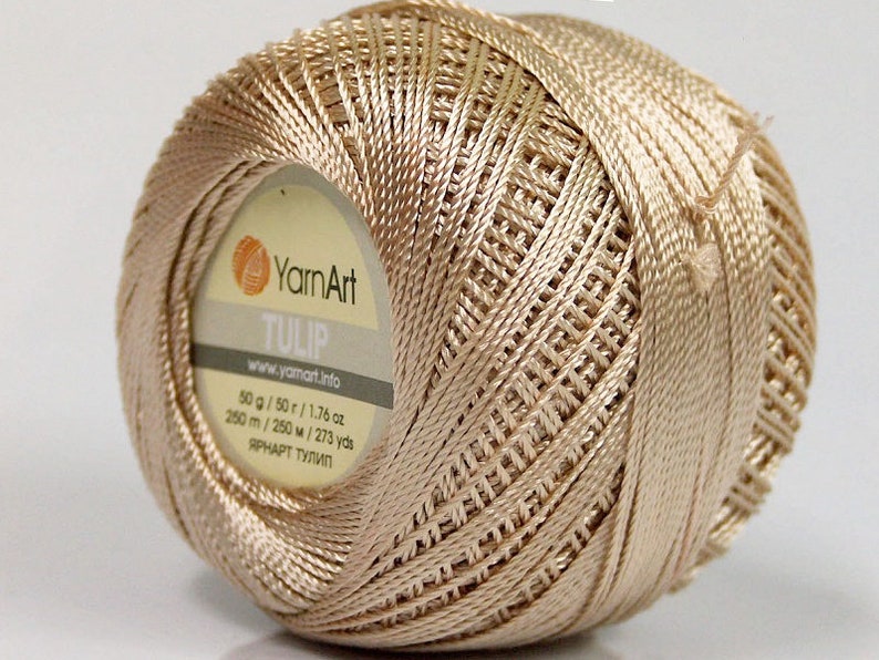 Beige Yarn Art Tulip Size 10 Microfiber Thread 17305 50 Gr Etsy