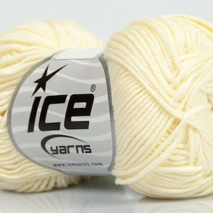 Cream Cotton Bamboo Yarn Ice #41441 Baby / Sport Weight 50 Gram 153 Yards