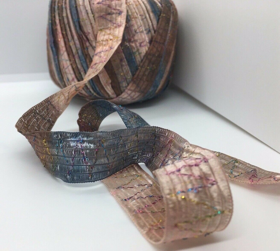 Tinkerbella Berlini Wide Ribbon Yarn #60 Blue Saddle - Steel Blue ...