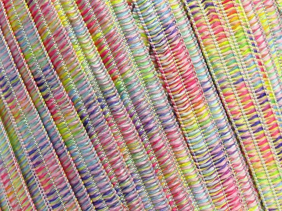 Ice Yarns Namaste Ribbon Yarn - Rainbow Prism Polyester 50g/46m 1/4 Inch Wide Knitting Yarn
