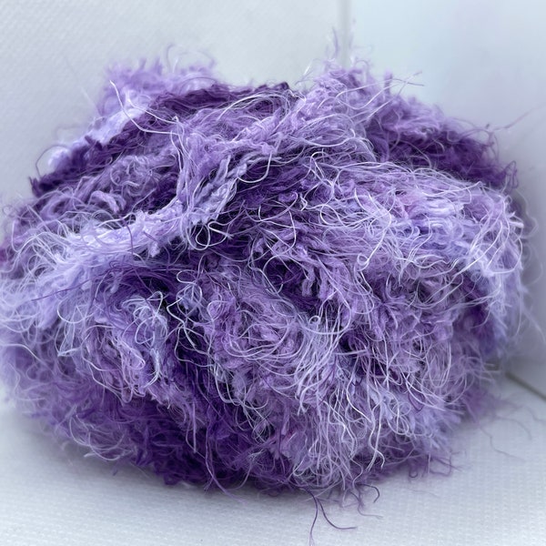 Polar Soft Purple Shades Ice Yarns #71823 Nylon Puffy Long and Short Eyelash Novelty Yarn - 50 grams (1.76 oz) 55 meters (60 yds)