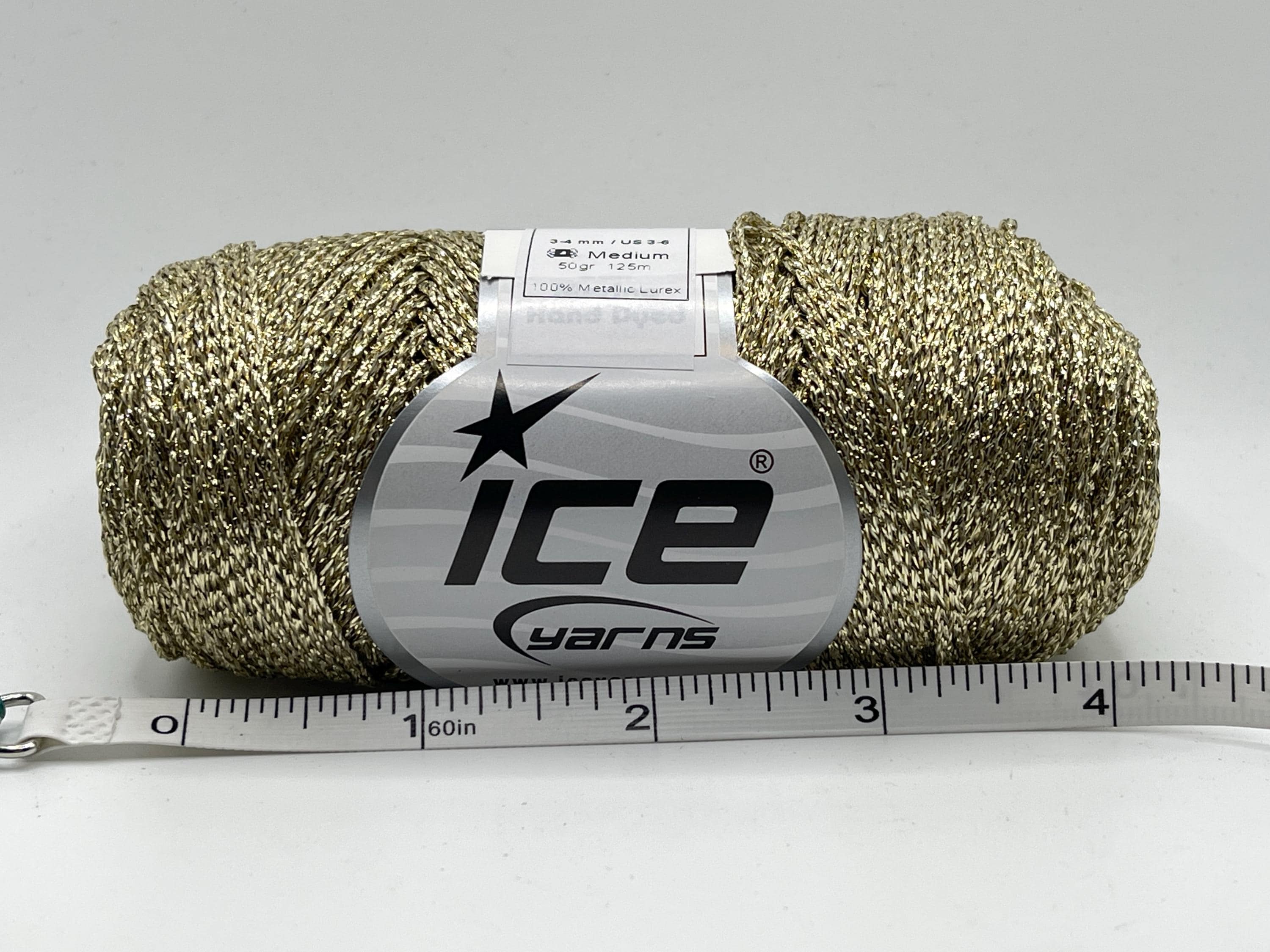 Gleamy Light Gold 84265 Ice Yarns DK Metallic Braid All Metallic Lurex ...