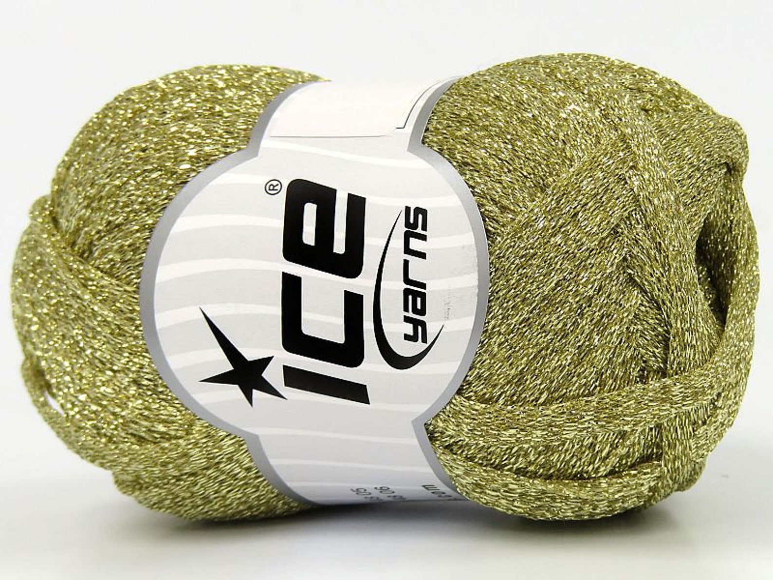 Halley Light Gold Ribbon Yarn 80552 Ice Yarns Sparkly Metallic Lurex ...