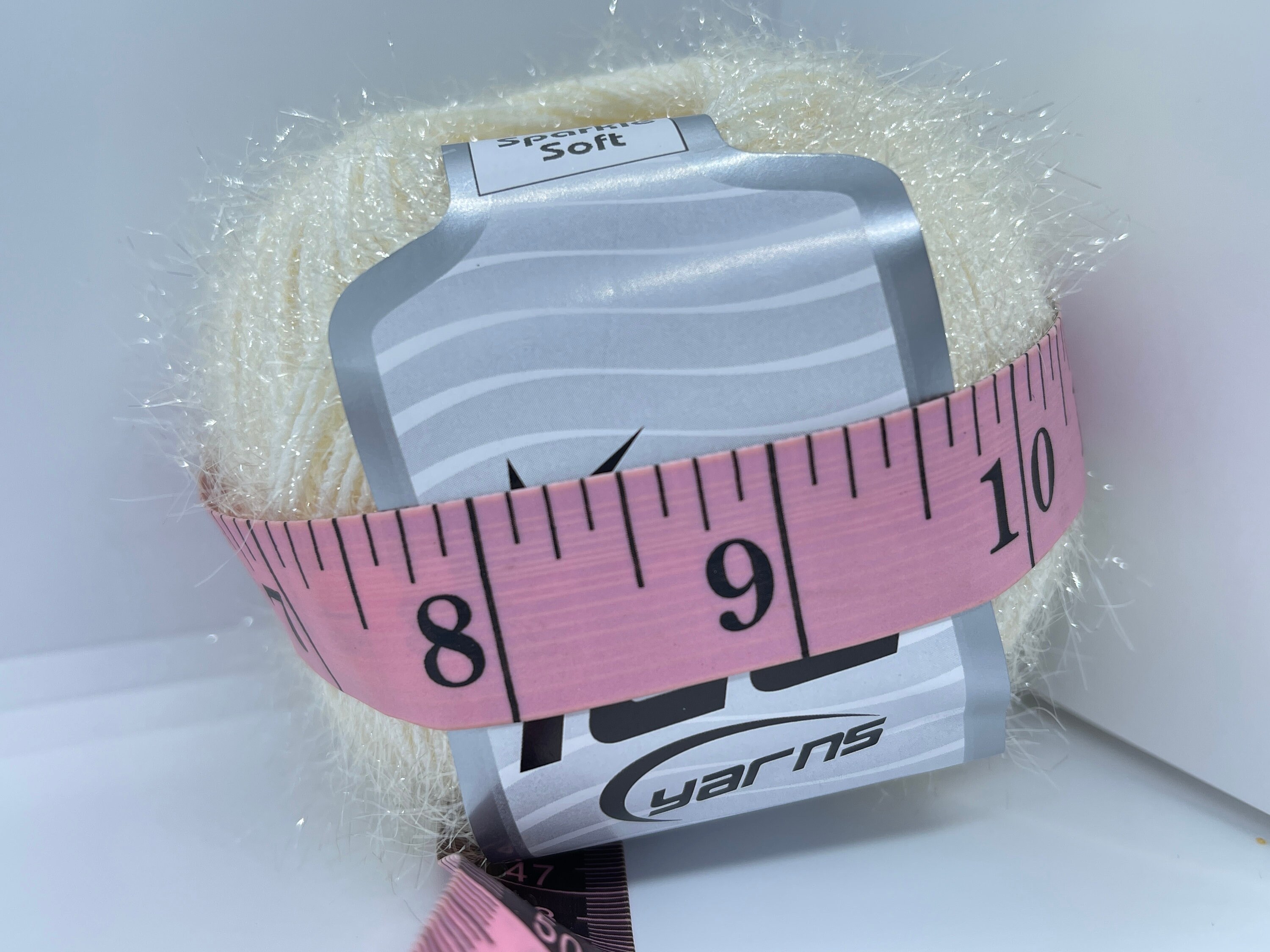 Ice Yarns Sparkle Soft Cream Metallic Eyelash Yarn – 50g / 153yds (Nylon/Lurex)