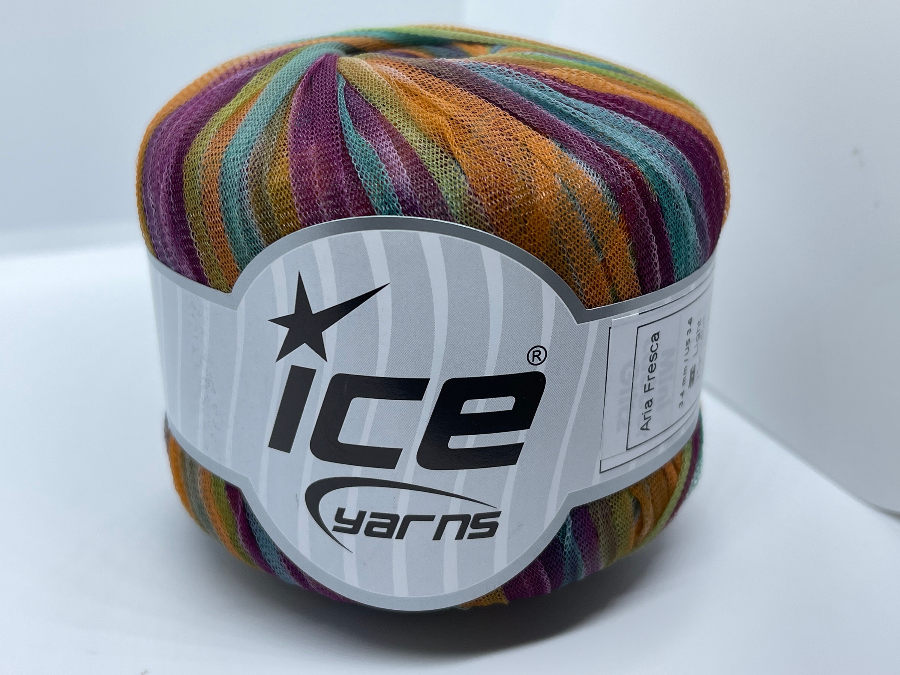 Wine, Blue, Orange, Green + Aria Fresca Sheer Net Ribbon Yarn 78333 Ice ...