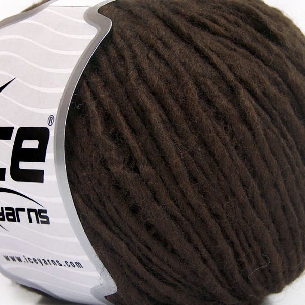 Coffee Brown Wool Cord #59799 Ice Wool Acrylic Yarn 50 Gram 109 Yards