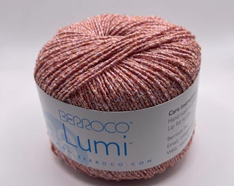 Hilo Berroco Lumi 8111 Beach Rose Metallic Accent Cotton DK 50gr 137yd Pink Gold
