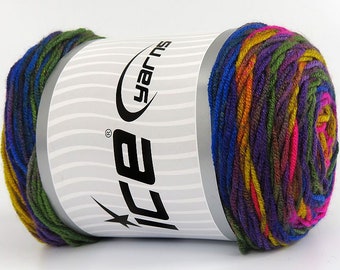 Pink Purple Green Gold Blue Baby Dream Batik 81222 Ice Yarns Antipilling Acrylic Self-Striping DK Yarn  100 Gr (3.53 oz) 250 M (273 Yds)