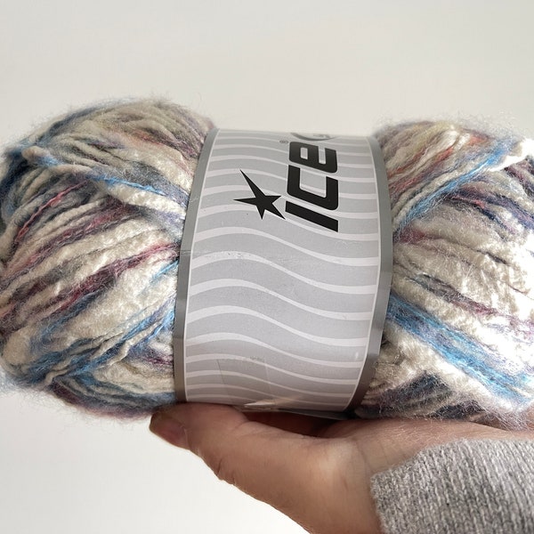 Twilight Custom Blend Acrylic Wool Nylon Multistrand Yarn #72026 Ice 100gr 131yds White Blue Purple Pink Red Yellow Bulky