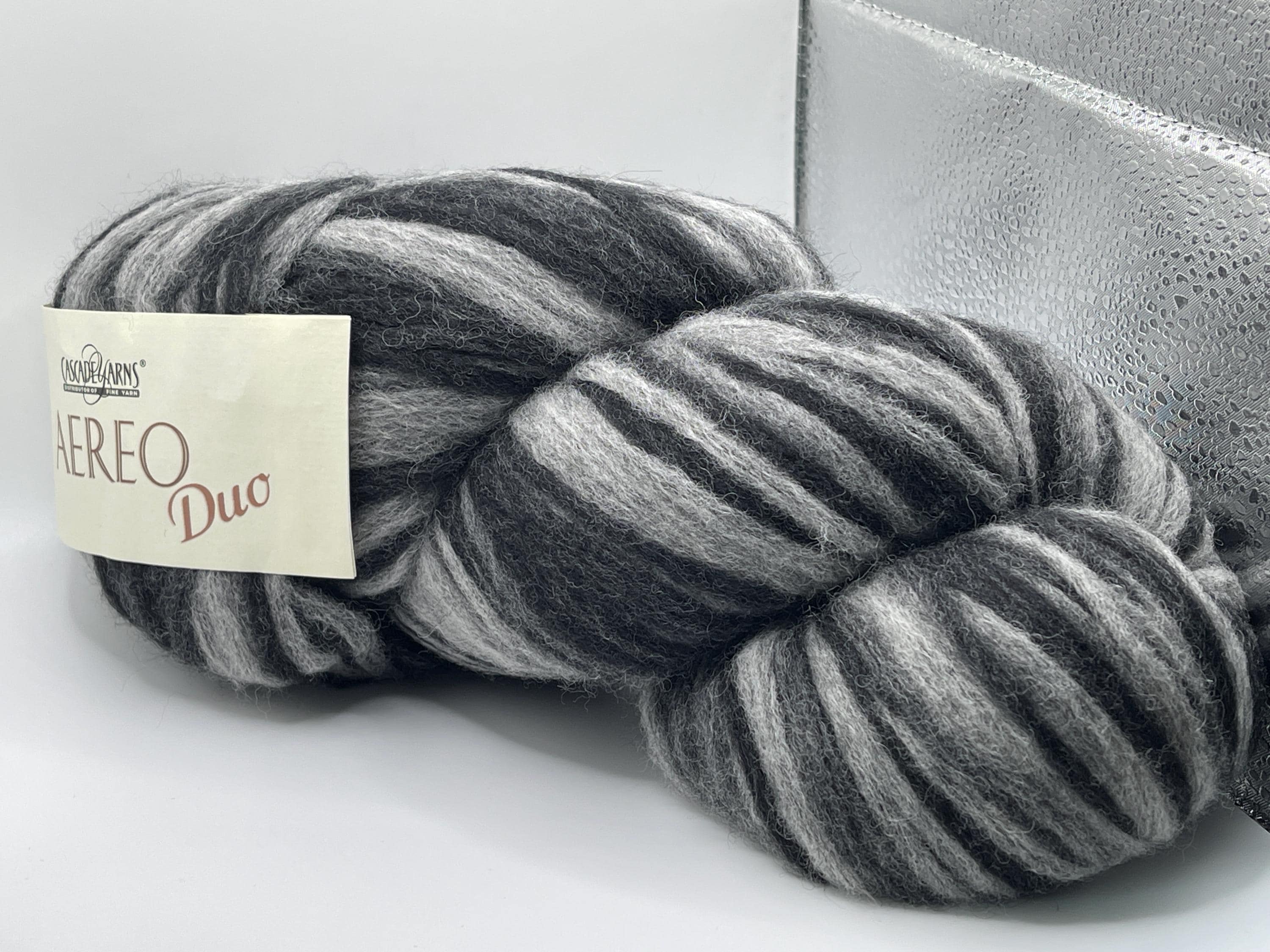 Cascade Yarns Aereo Duo #202 Chinchilla Greys Black Merino Wool
