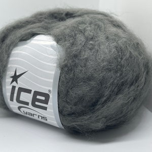 Millstone Grey Kan Mohair Garn 72948 Ice Mohair Wolle Acryl Nylon Mischung 50gr 109m