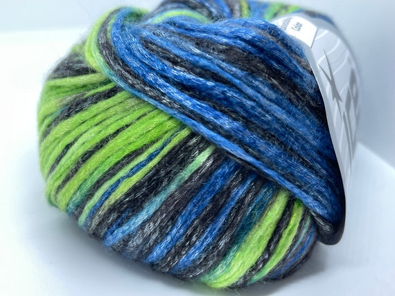 Lot of 8 Skeins Ice Yarns VIENNA Yarn Jeans Blue Grey Neon Green Neon