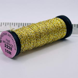 Kreinik Metallics Fine Braid #8 - 3228 "Topaz" 10M Spool 11 yards Cross Stitch Needlework Thread