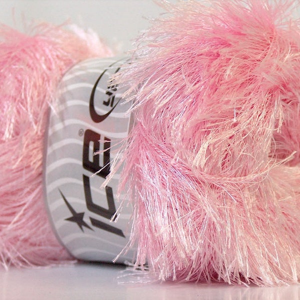 LG 100 gram Baby Pink Pink Eyelash Yarn Ice Fun Fur 164 Yards 22719