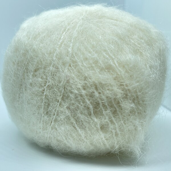 Ecru Kid Mohair Alpaca Light Yarn 68981 Ice Yarns alpaca mohair nylon elastin blend DK weight 50 grams 295 yards