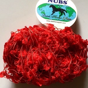 Red Butterfly Yarn - Dark Horse Nubs #132 True Red Flag Ribbon Poly 20gr 71yd