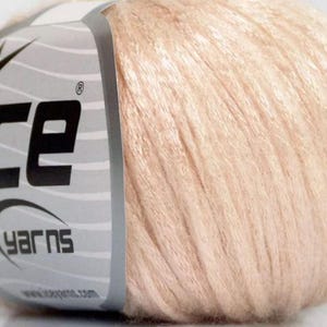 Rock Star Shell Pink Metallic Sheen, Pale Pink, Soft Nylon, Merino Wool, Acrylic Blend Yarn, 50 Gram 125 Yards, #52020 Ice