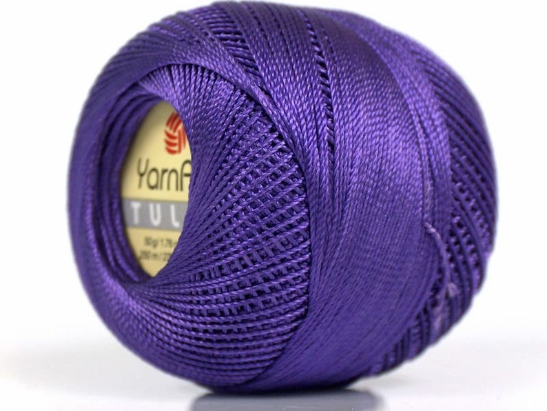 Purple Yarn Art Tulip Size 10 Microfiber Thread 17327 50 gr Etsy