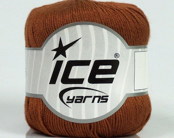 Pure Bamboo Yarn 41454 Brown (#1 Super-Fine, Fingering Weight) 100% Bamboo 50 Gram 218 Yards Ice Yarns