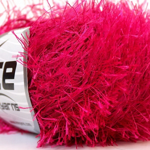 Fuchsia Eyelash Yarn Ice Deep Hot Pink Fun Fur 4268 22770