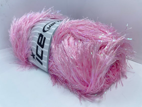 Light Pink Eyelash Glitz Ice Sparkly Eyelash Yarn 69731 100 Grams 3.53  Ounces 140 Meters 153 Yards Bulky Knit Iridescent Sparkle -  Canada