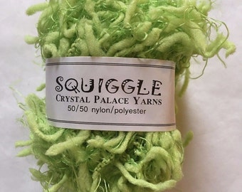 Sale - Crystal Palace Yarns Squiggle #4705 Pippin Green - Great CarryAlong! - PigTail Eyelash