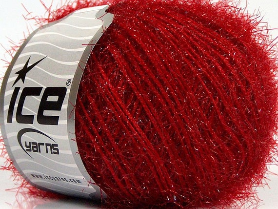 アンティーク Sparkle Soft Dark Red 68319 Ice Yarn Metallic Lurex Nylon Eyelash