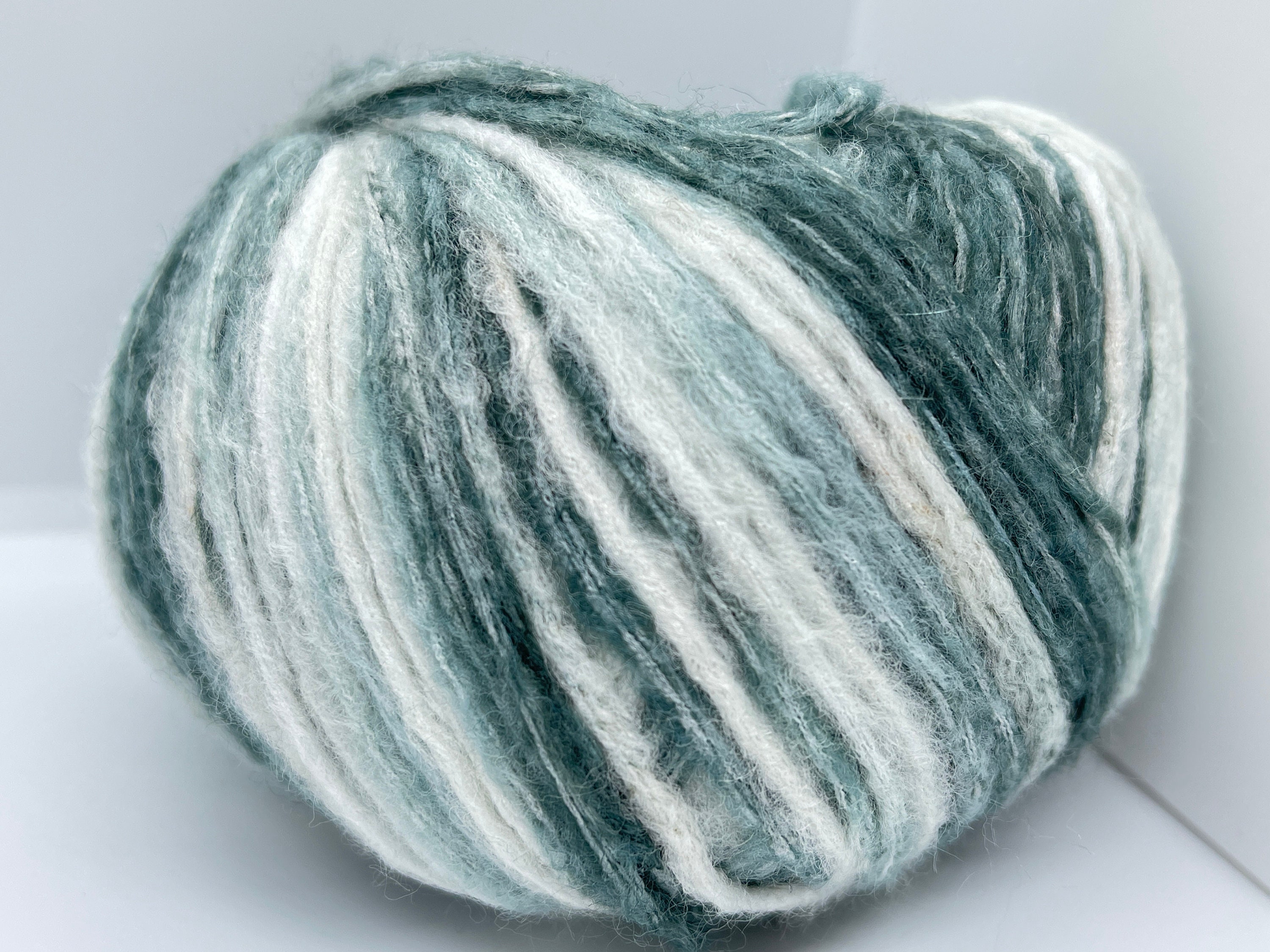 Rock N Wool Slate, Grey, White Yarn #79988 Ice Yarns 50 Grams (1.75 Ounces) 145 Meters (158 Yards) Fuzzy, Variegated, Soft, DK