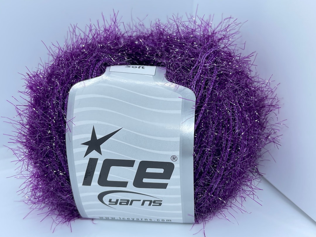 Sparkle Soft Dark Purple 68313 Ice Yarn Metallic Lurex Nylon Eyelash Yarn 50 Grams 153 Yards Etsy