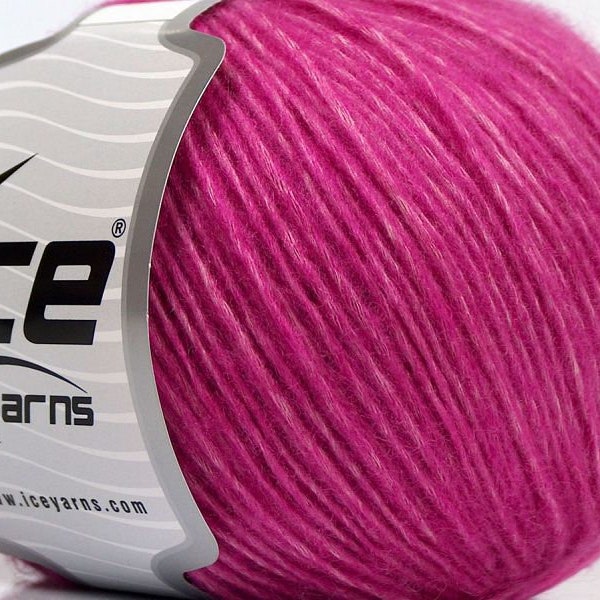 Heathered Pink Leonardo 69753 Ice Merino Wool & Organic Cotton Fine Yarn 50gr 207yds - Soft Sport Weight