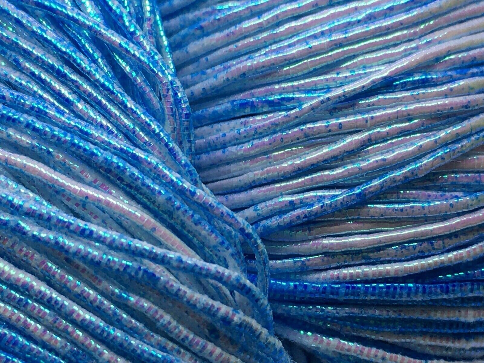 Blue White Iridescent Spray Paint Metallic Cotton Yarn 67922